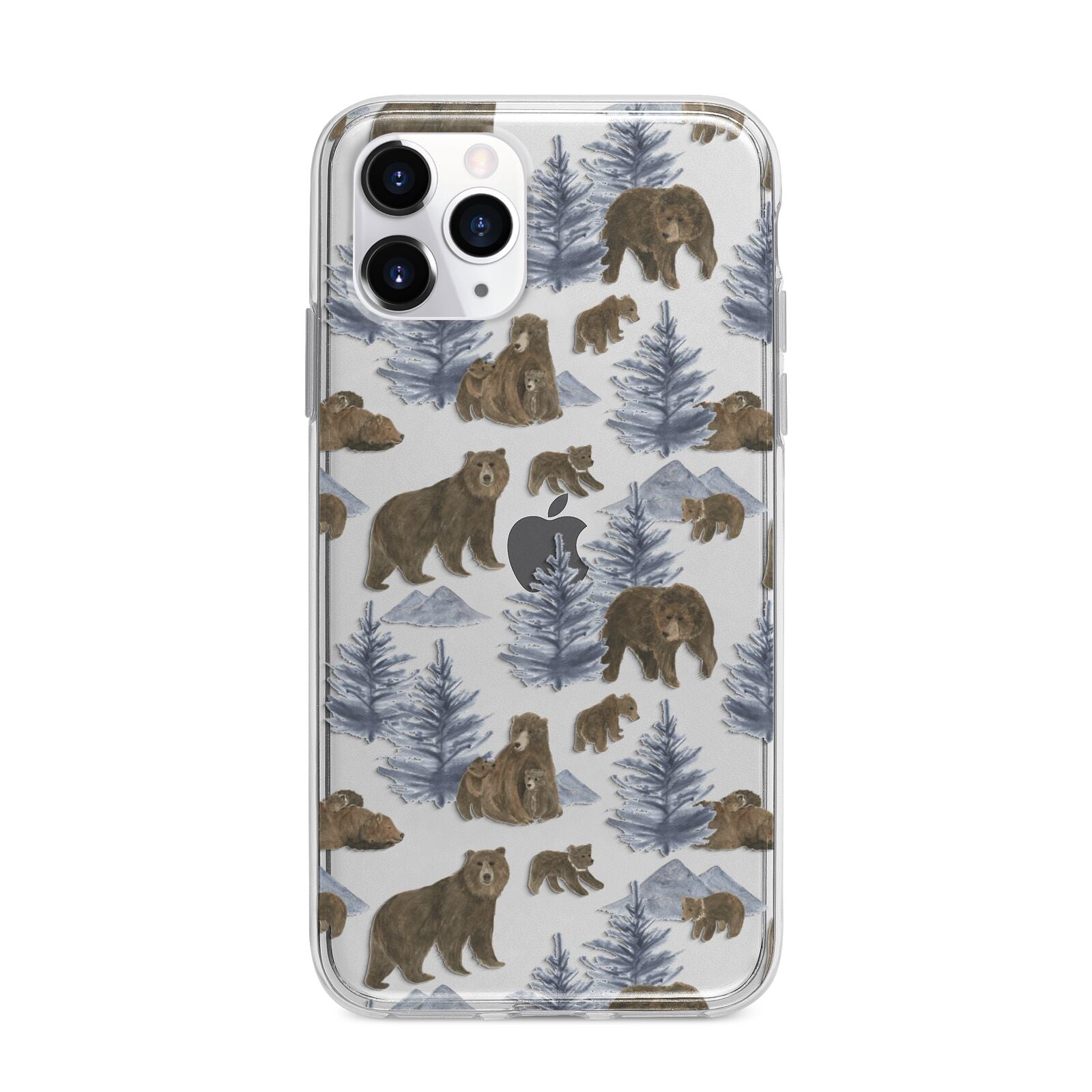 Brown Bear Apple iPhone 11 Pro in Silver with Bumper Case