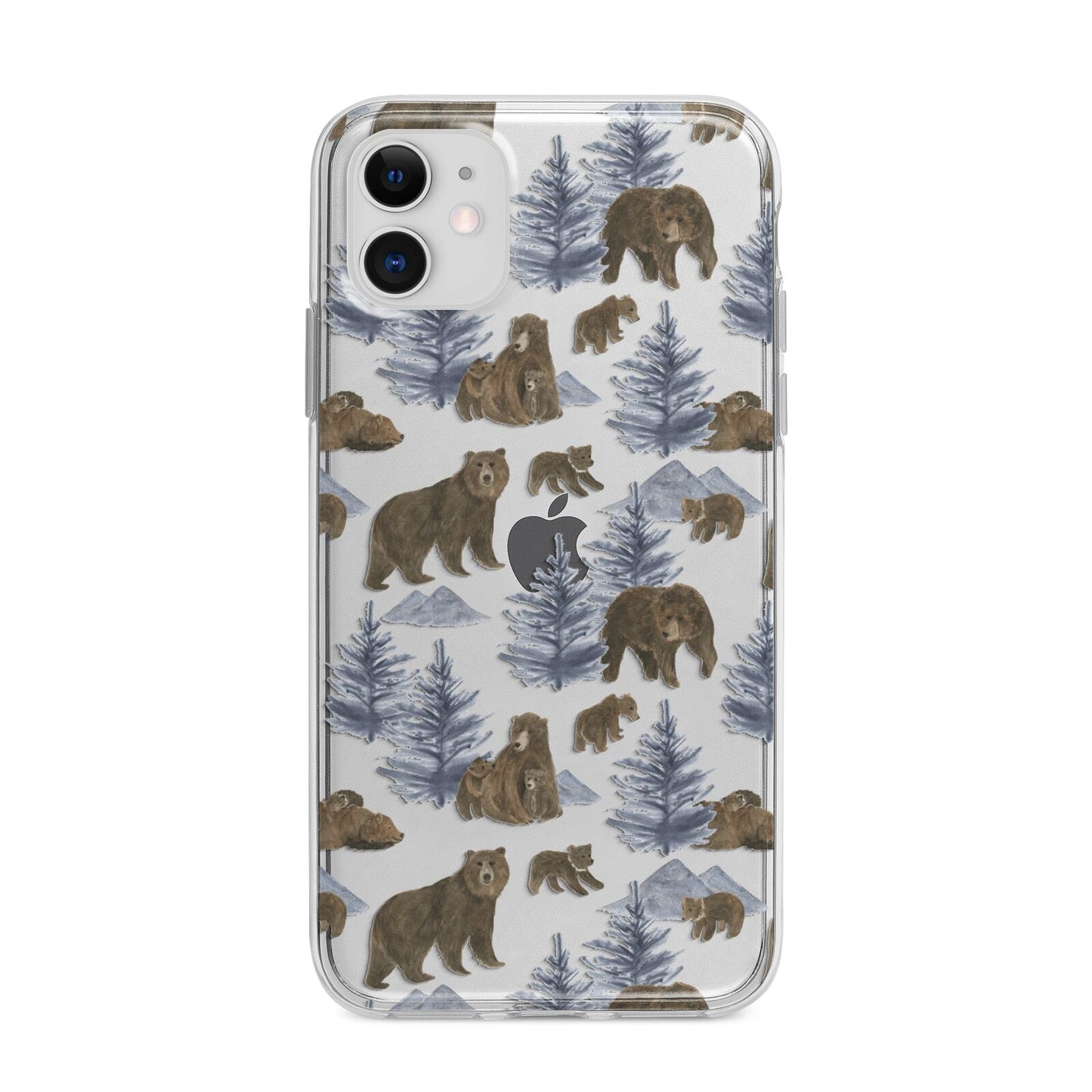 Brown Bear Apple iPhone 11 in White with Bumper Case