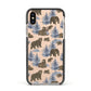 Brown Bear Apple iPhone Xs Impact Case Black Edge on Gold Phone
