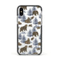 Brown Bear Apple iPhone Xs Impact Case Black Edge on Silver Phone