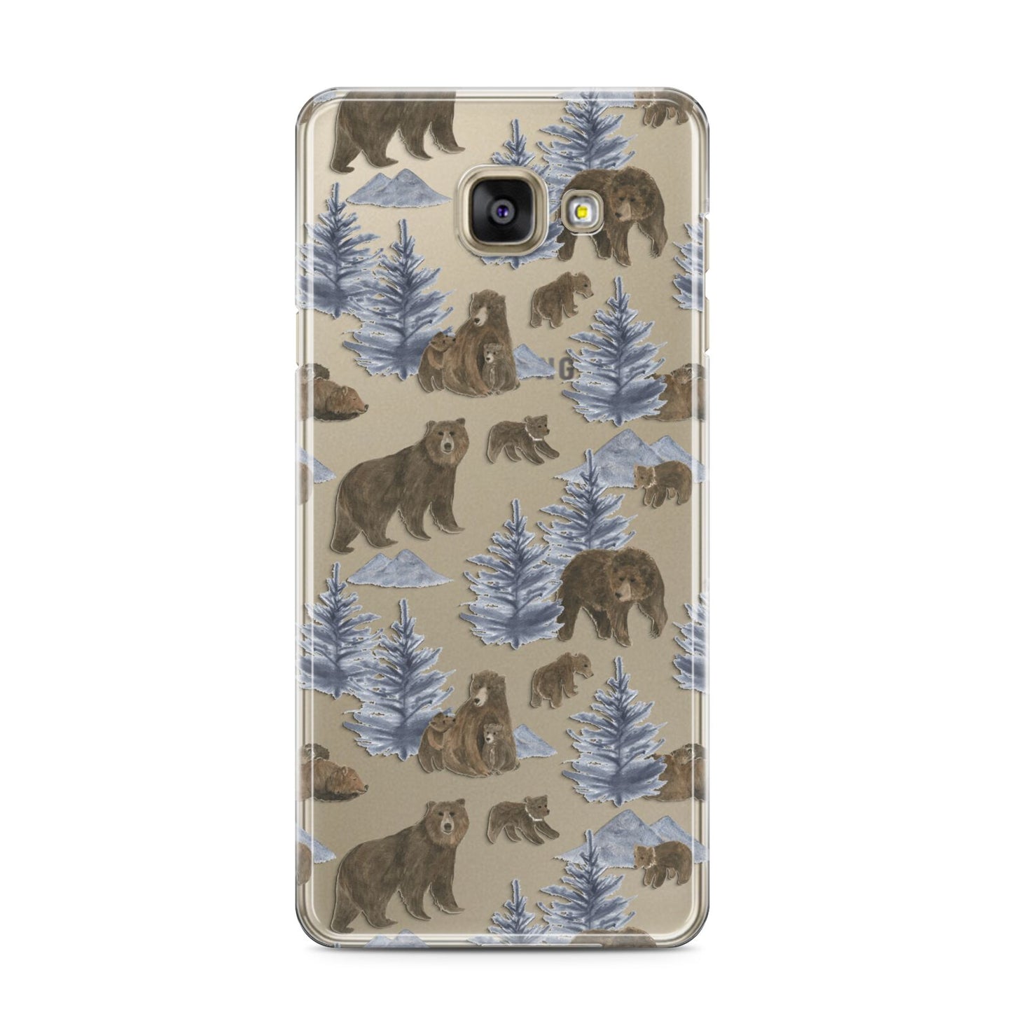 Brown Bear Samsung Galaxy A3 2016 Case on gold phone