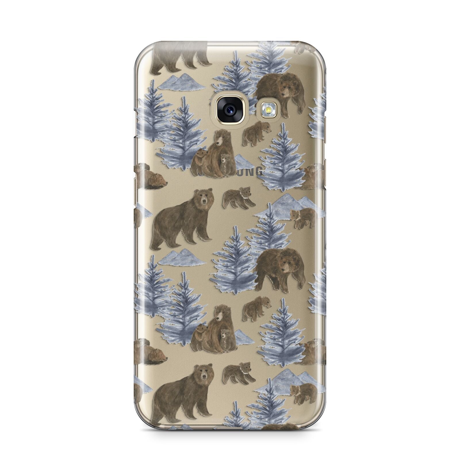 Brown Bear Samsung Galaxy A3 2017 Case on gold phone