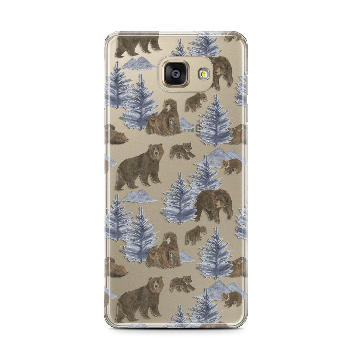 Brown Bear Samsung Galaxy A7 2016 Case on gold phone