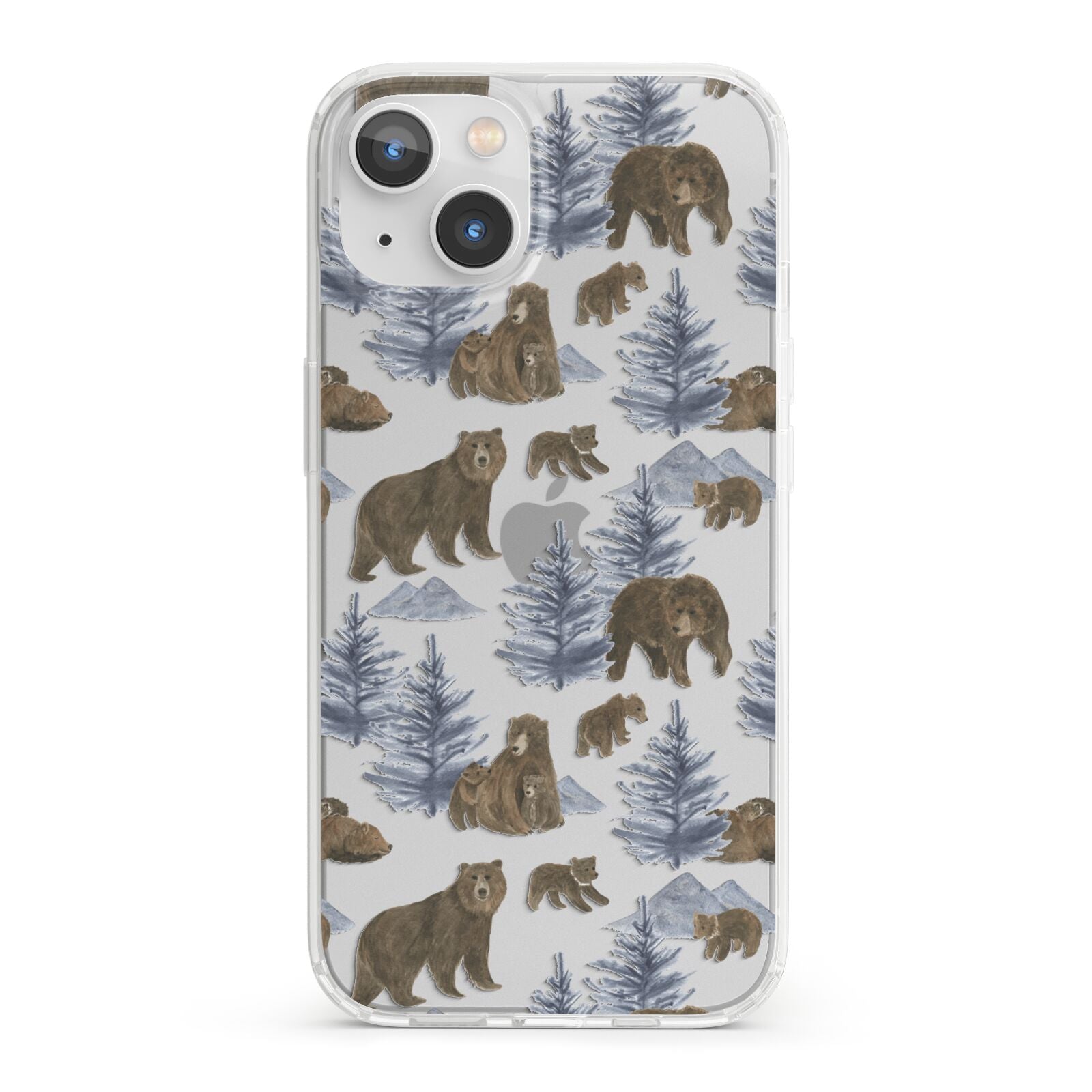 Brown Bear iPhone 13 Clear Bumper Case
