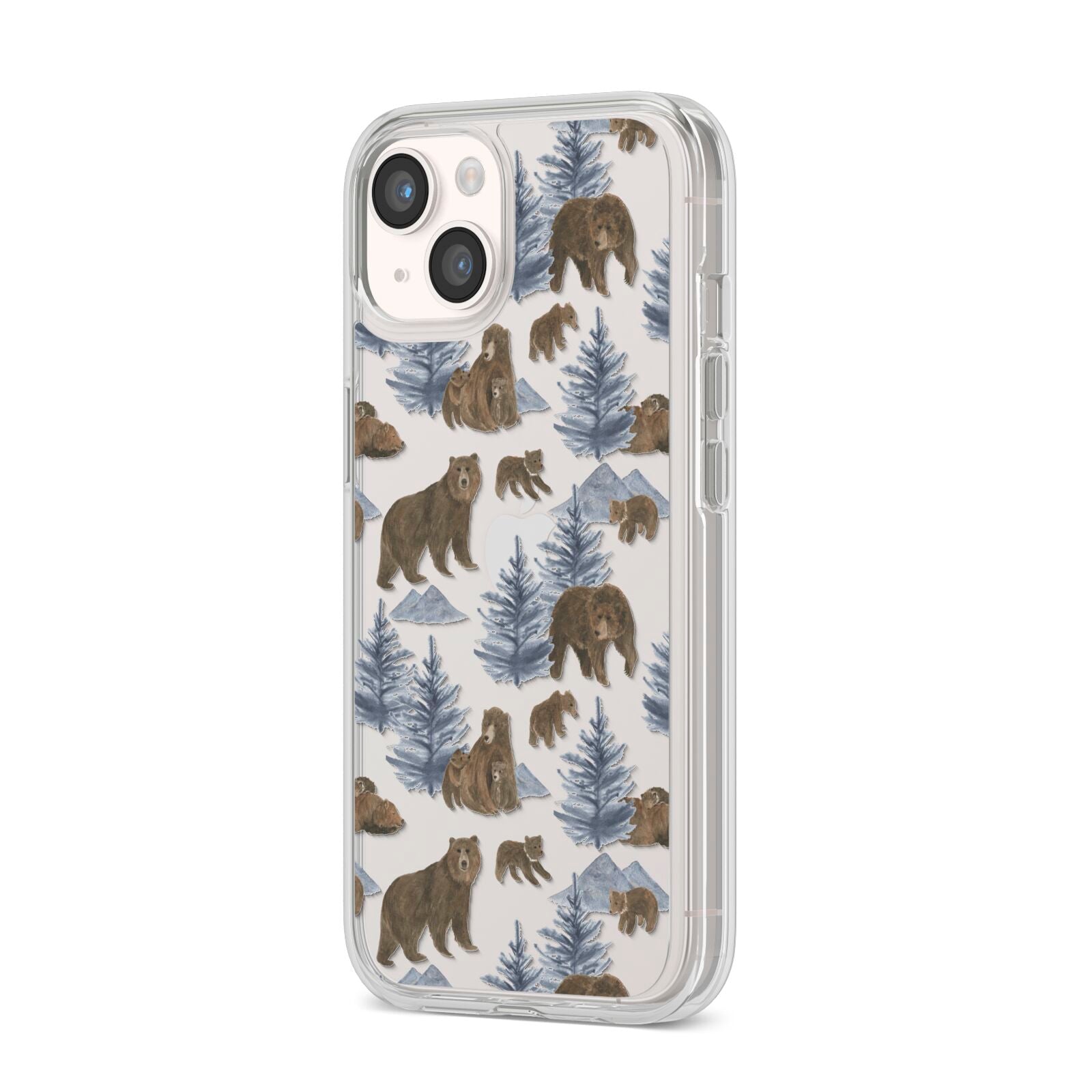 Brown Bear iPhone 14 Clear Tough Case Starlight Angled Image