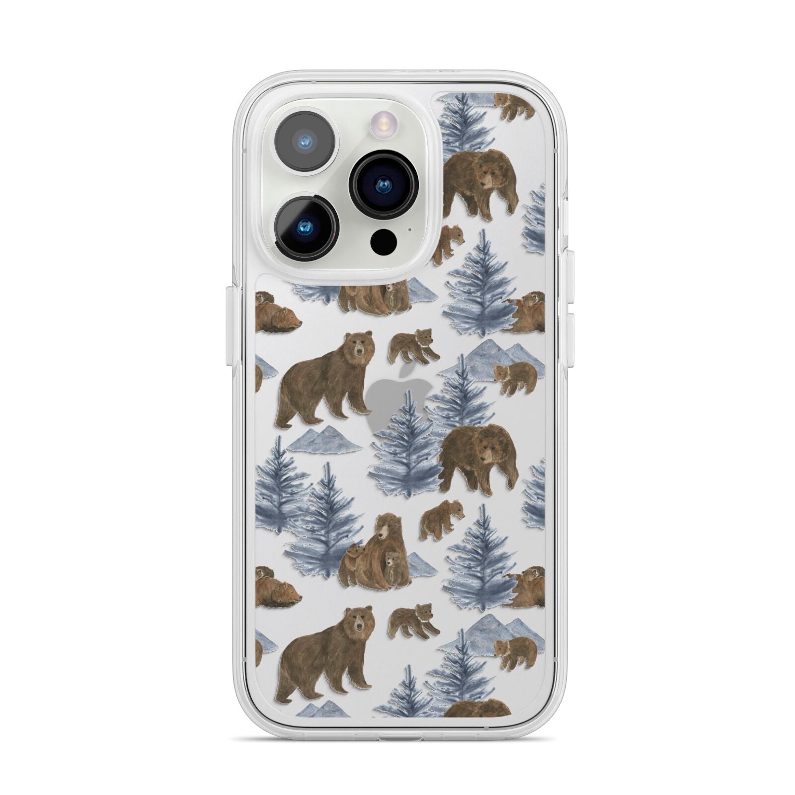 Brown Bear iPhone 14 Pro Clear Tough Case Silver