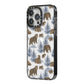 Brown Bear iPhone 14 Pro Max Black Impact Case Side Angle on Silver phone