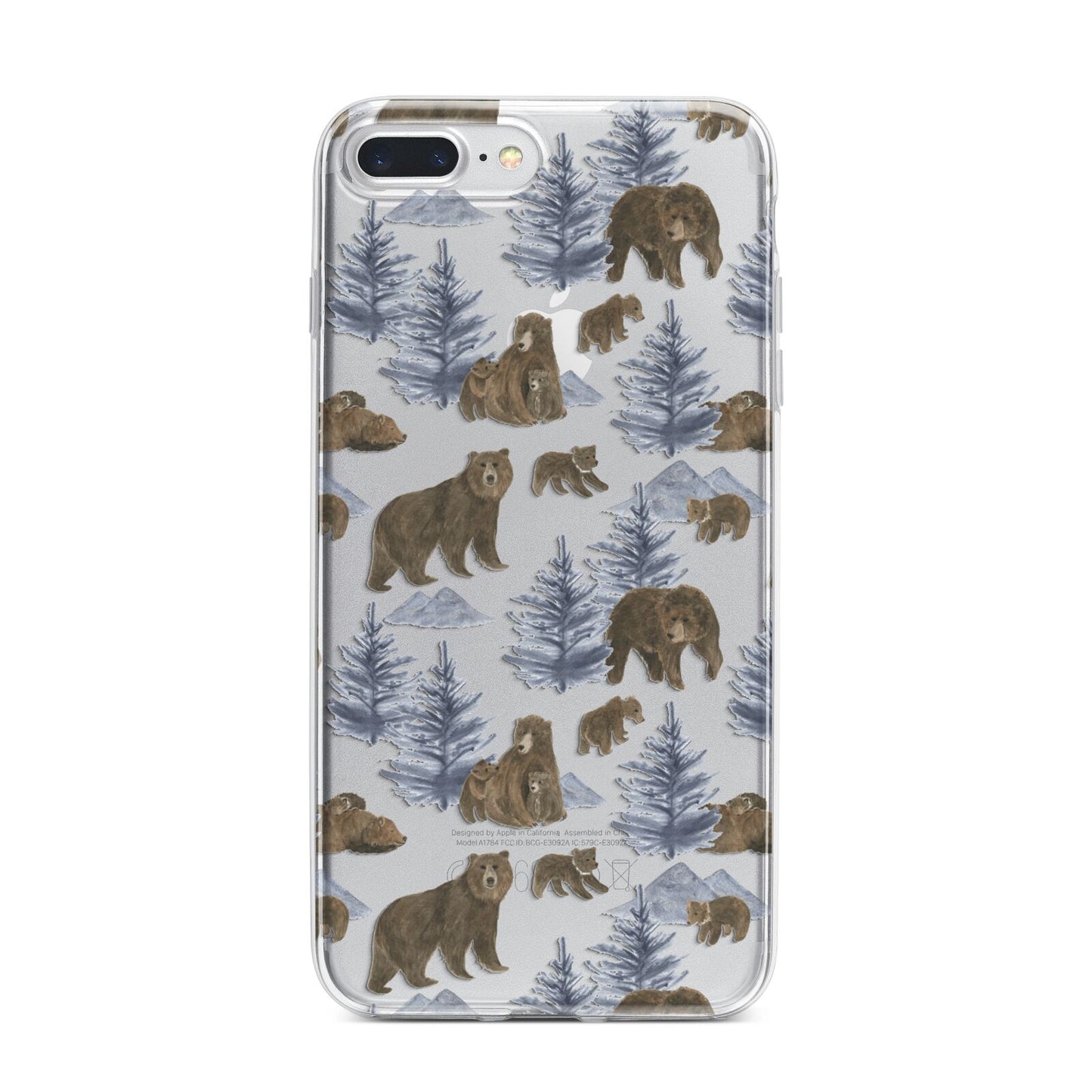 Brown Bear iPhone 7 Plus Bumper Case on Silver iPhone