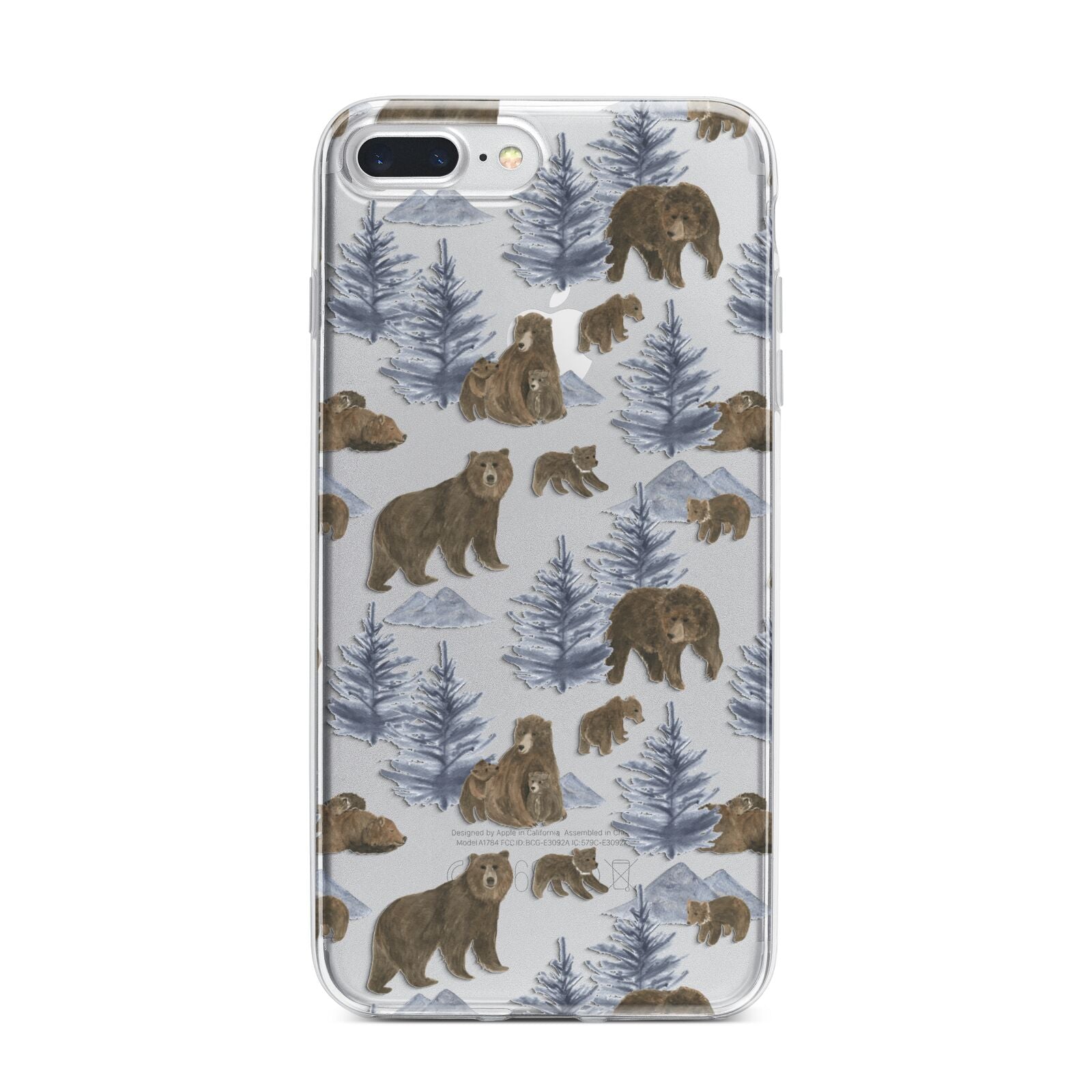 Brown Bear iPhone 7 Plus Bumper Case on Silver iPhone
