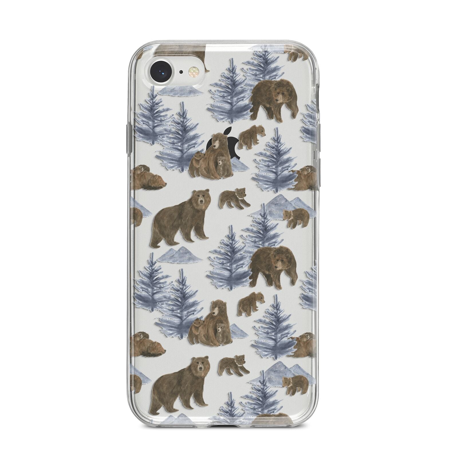 Brown Bear iPhone 8 Bumper Case on Silver iPhone