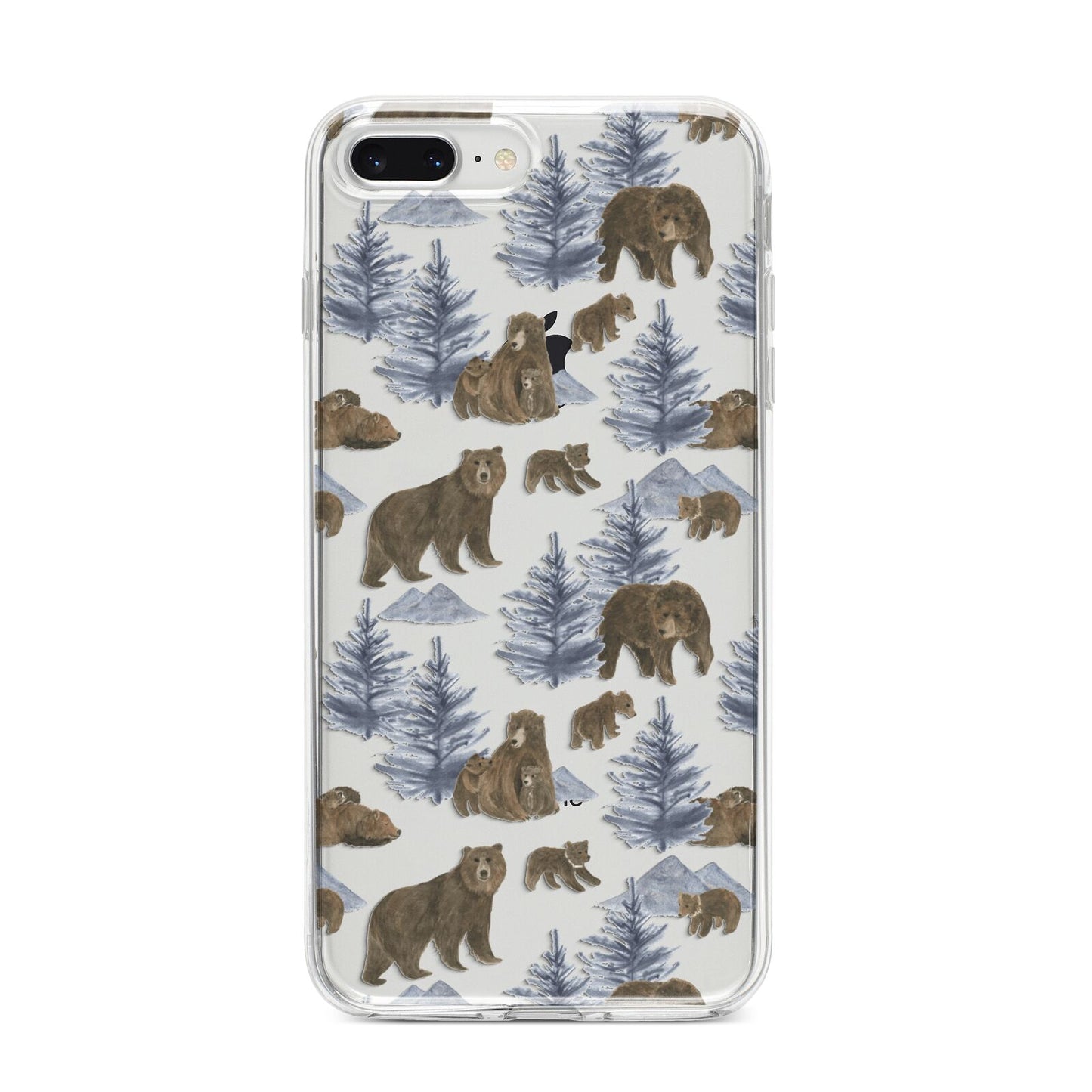 Brown Bear iPhone 8 Plus Bumper Case on Silver iPhone