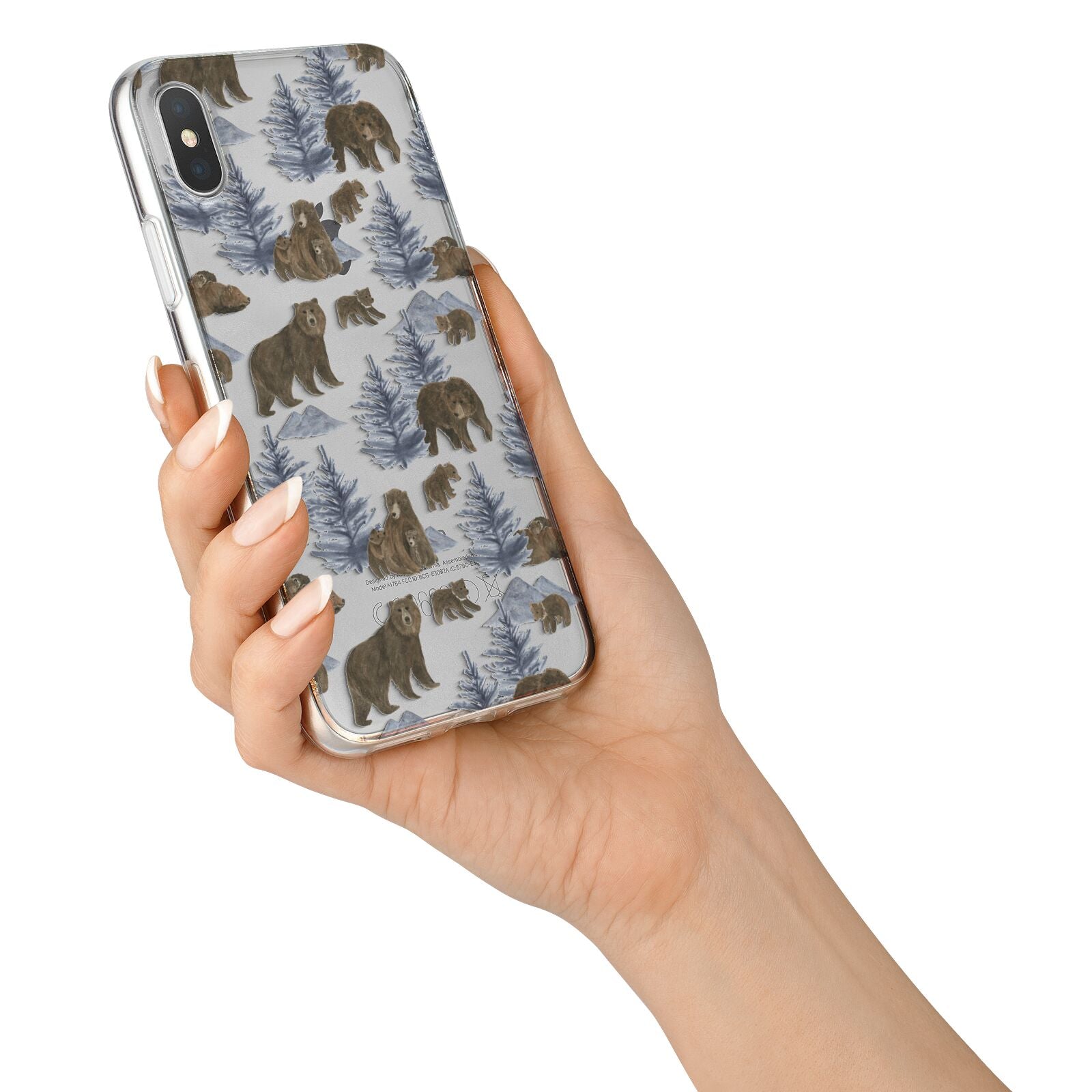 Brown Bear iPhone X Bumper Case on Silver iPhone Alternative Image 2