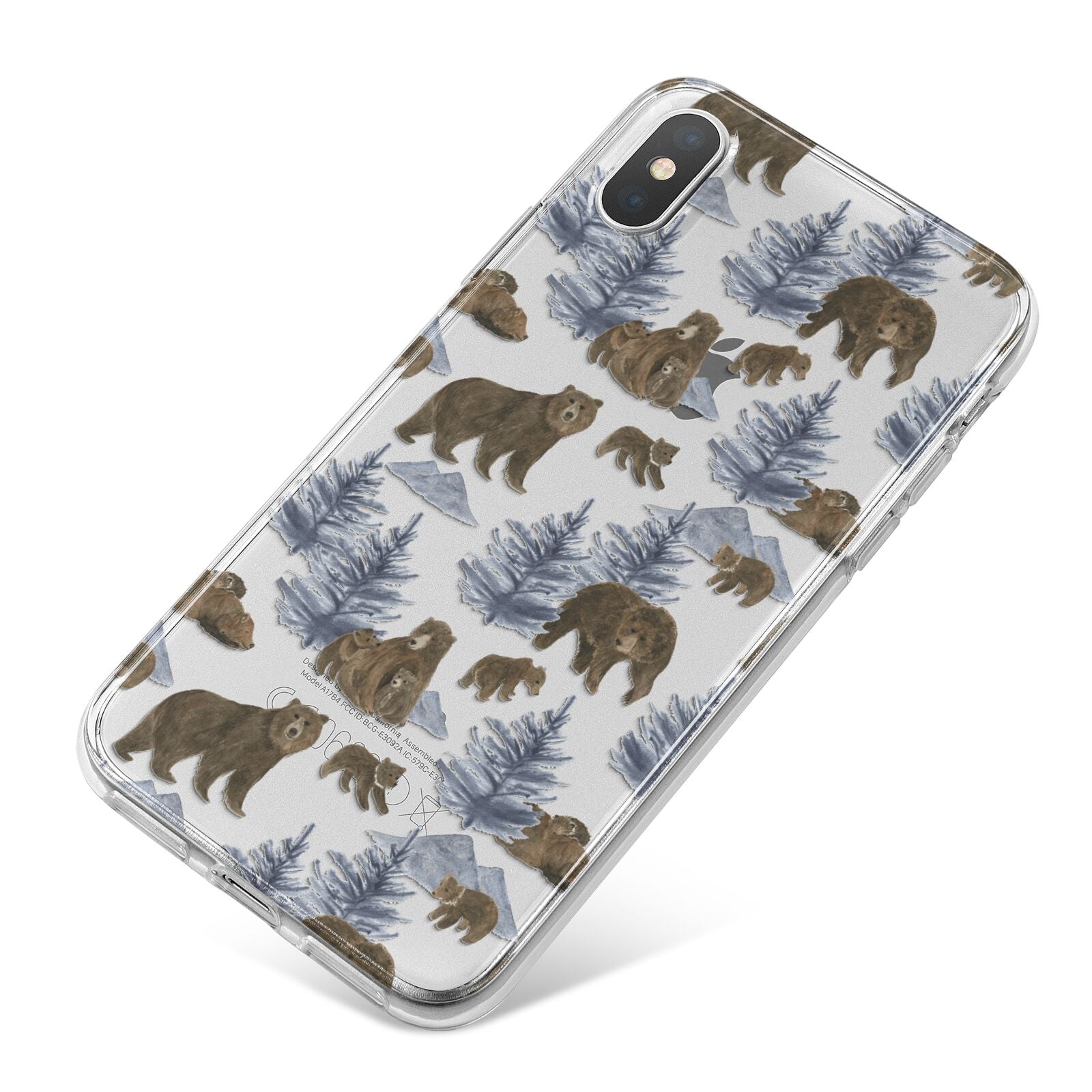 Brown Bear iPhone X Bumper Case on Silver iPhone