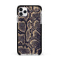 Brown Snakeskin Apple iPhone 11 Pro Max in Silver with Black Impact Case