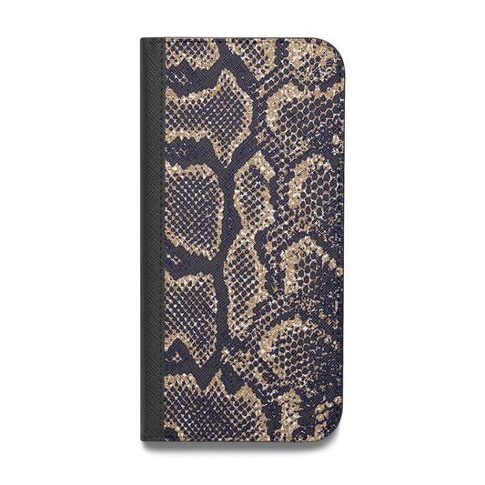 Brown Snakeskin Vegan Leather Flip Samsung Case