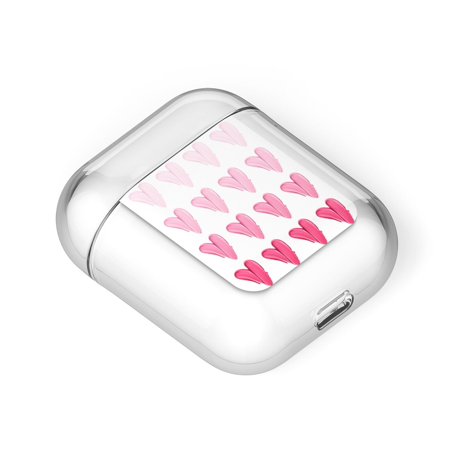 Brushstroke Heart AirPods Case Laid Flat