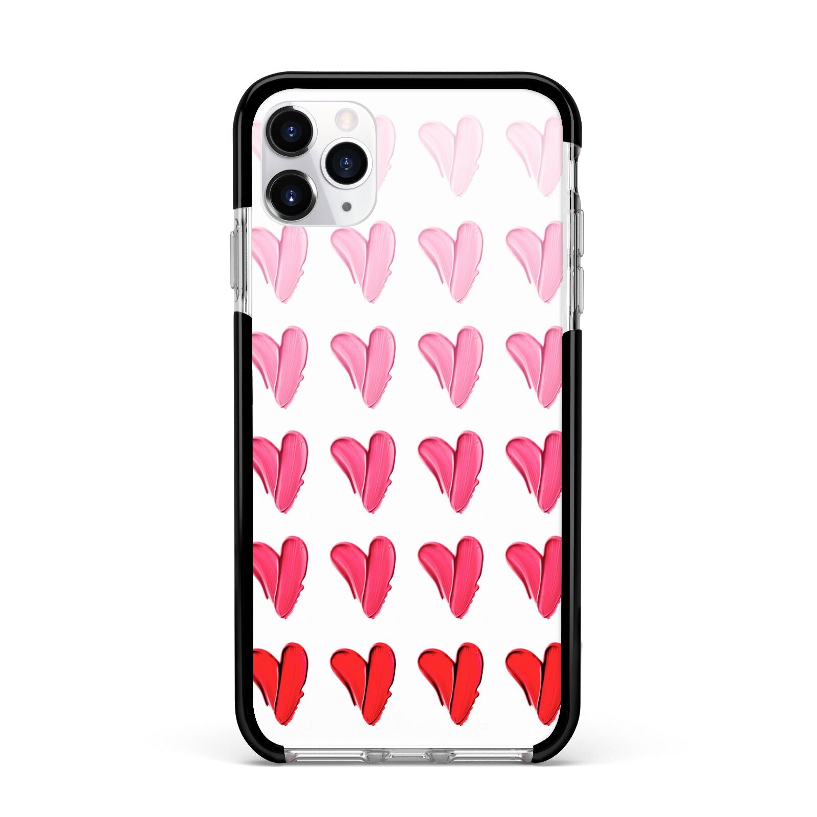 Brushstroke Heart Apple iPhone 11 Pro Max in Silver with Black Impact Case