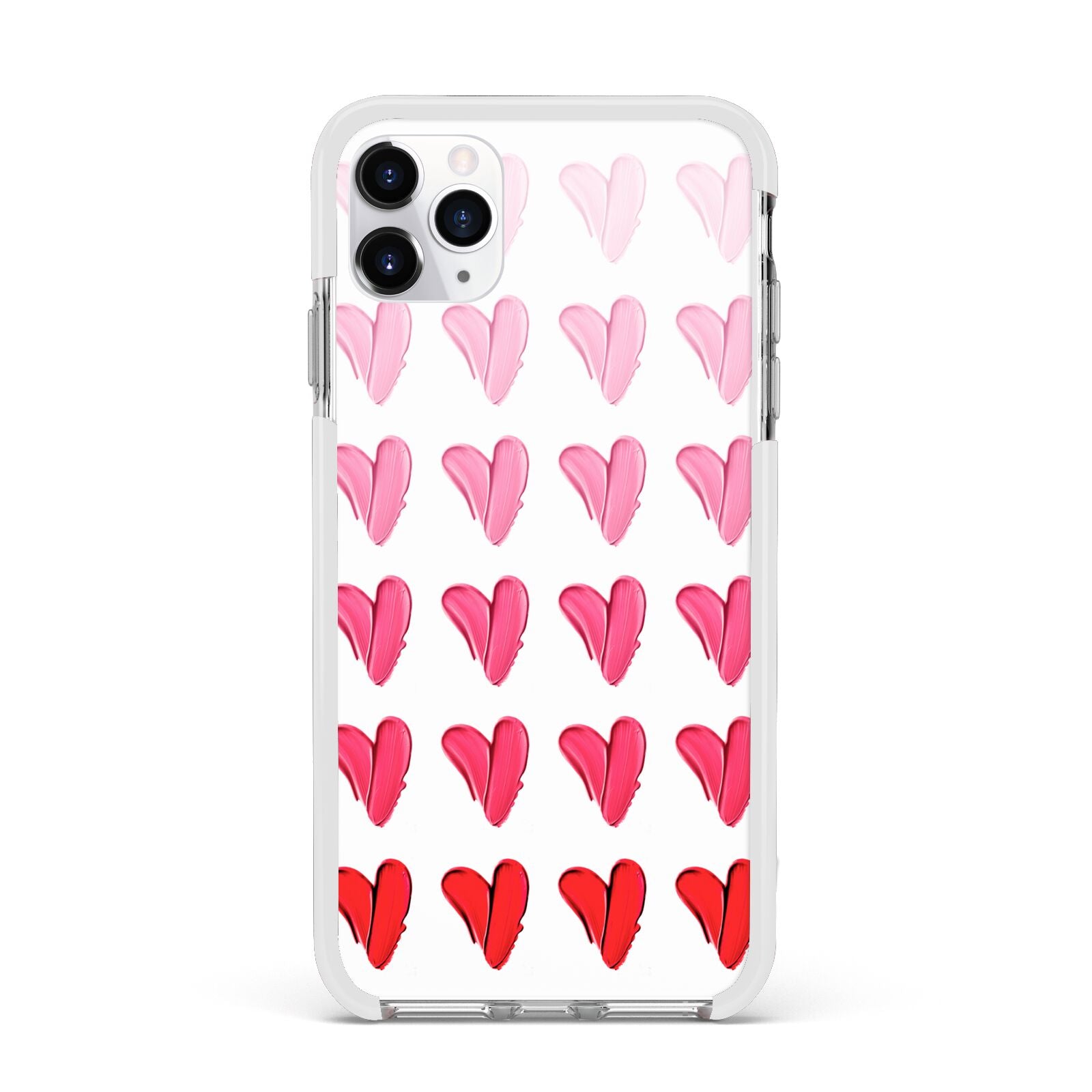 Brushstroke Heart Apple iPhone 11 Pro Max in Silver with White Impact Case