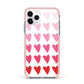 Brushstroke Heart Apple iPhone 11 Pro in Silver with Pink Impact Case