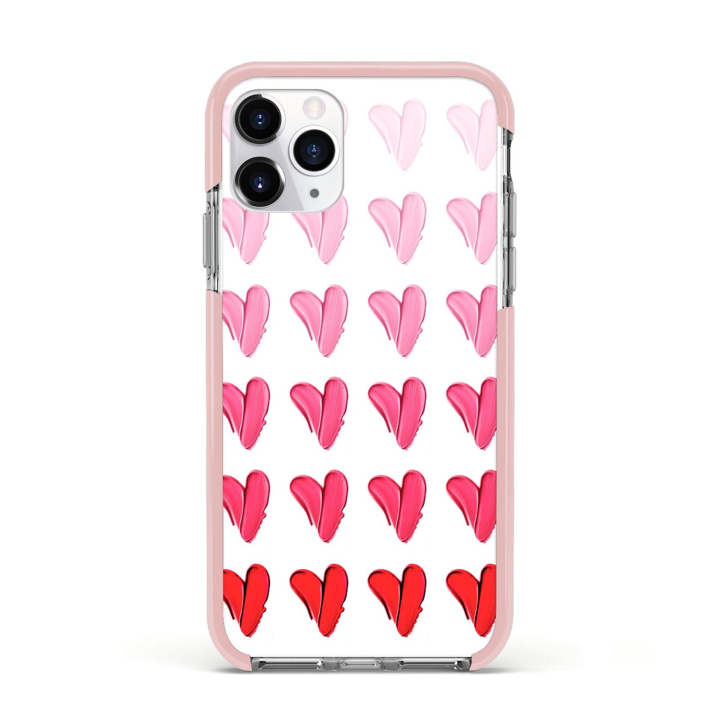 Brushstroke Heart Apple iPhone 11 Pro in Silver with Pink Impact Case