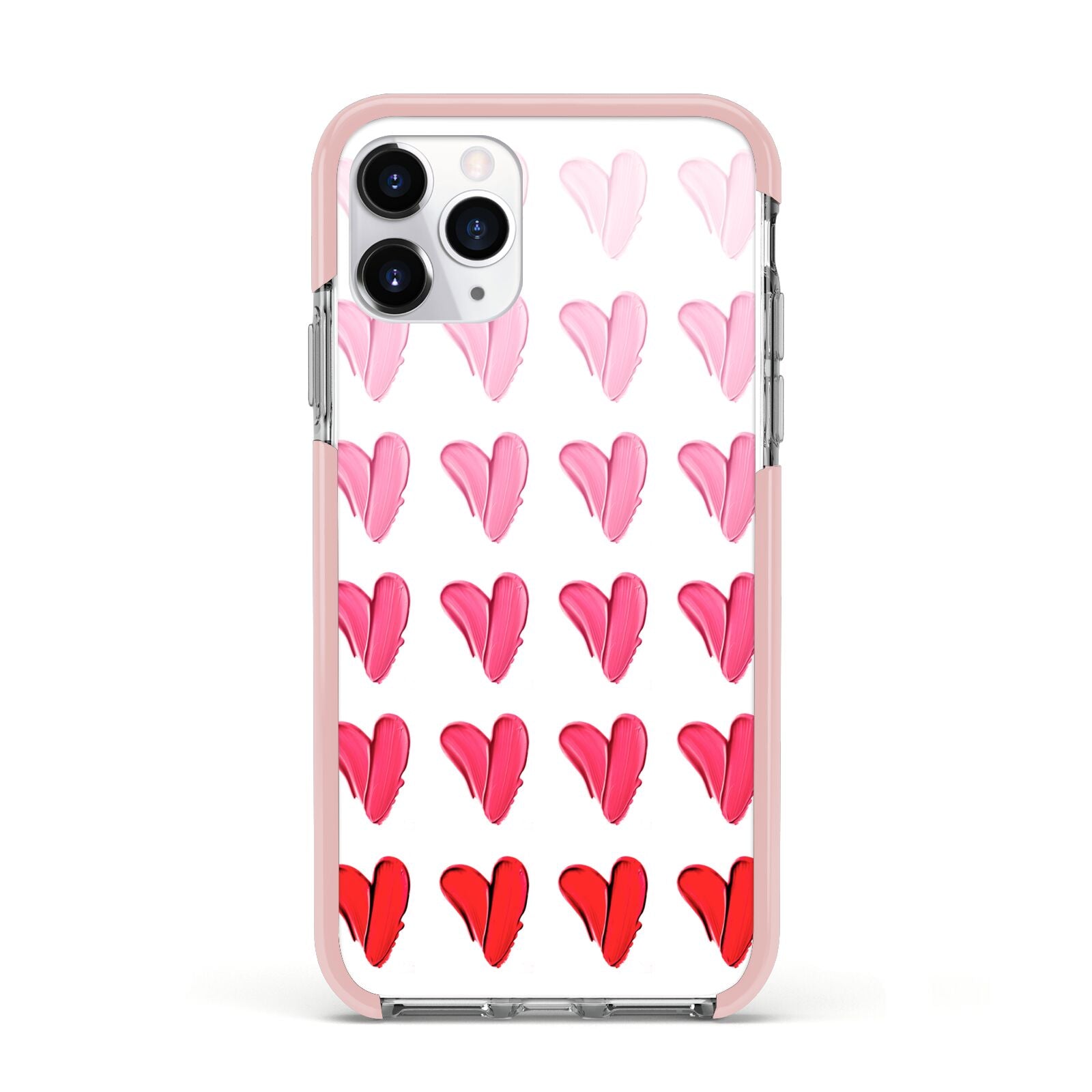 Brushstroke Heart Apple iPhone 11 Pro in Silver with Pink Impact Case