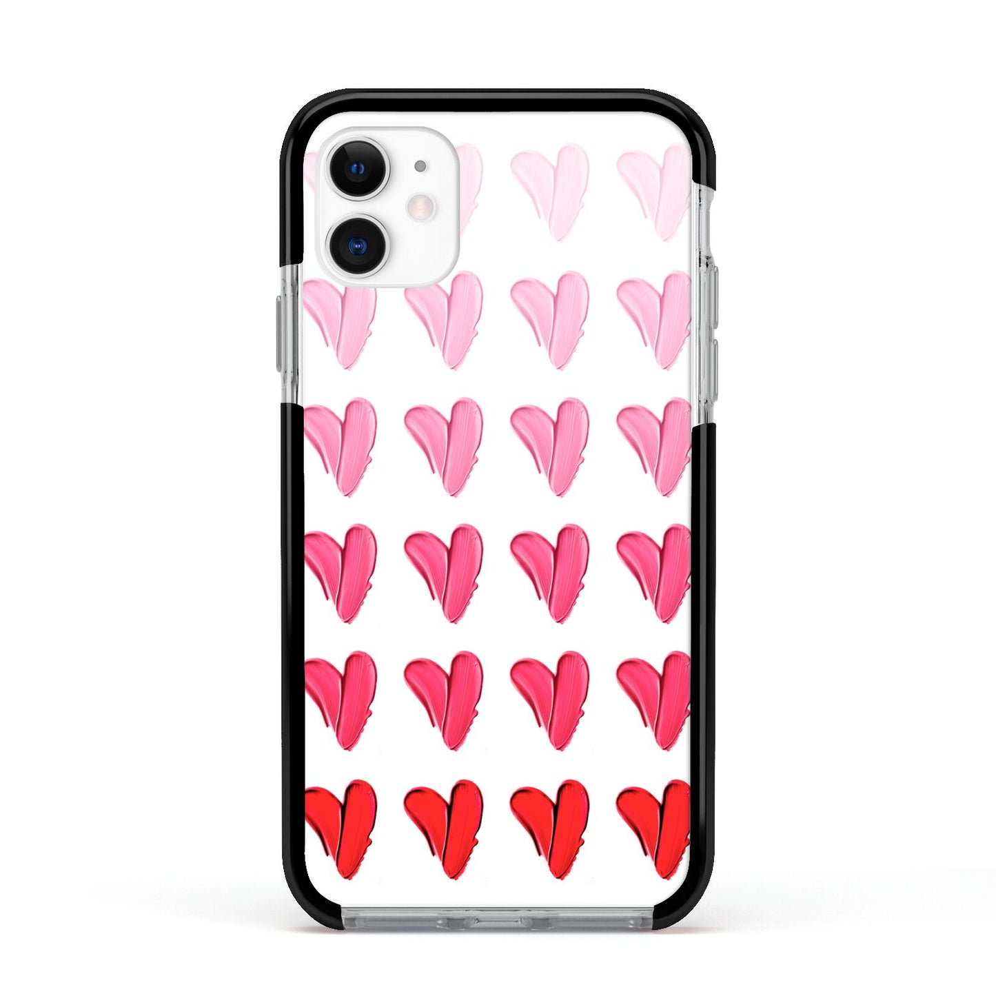 Brushstroke Heart Apple iPhone 11 in White with Black Impact Case