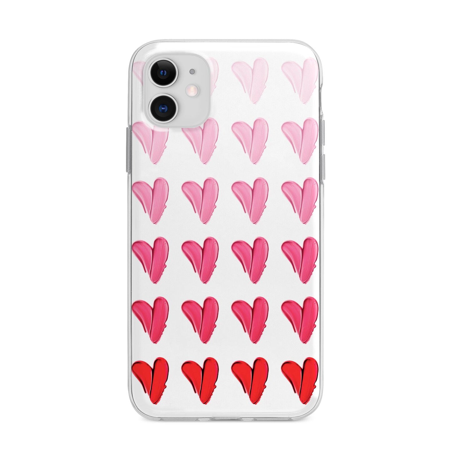 Brushstroke Heart Apple iPhone 11 in White with Bumper Case