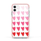 Brushstroke Heart Apple iPhone 11 in White with Pink Impact Case