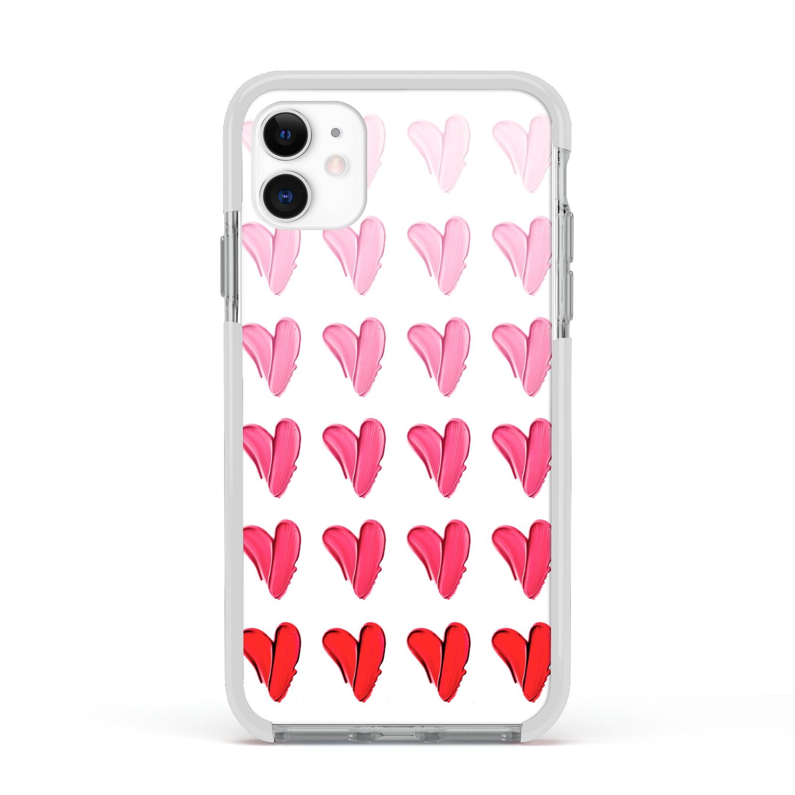 Brushstroke Heart Apple iPhone 11 in White with White Impact Case