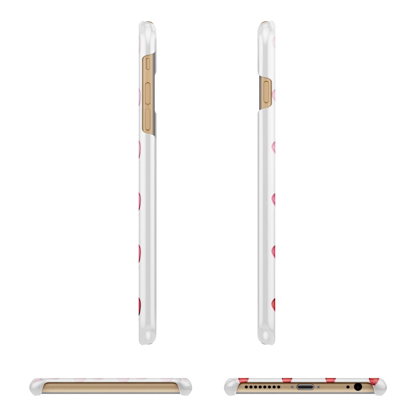 Brushstroke Heart Apple iPhone 6 Plus 3D Wrap Snap Case Angled Images