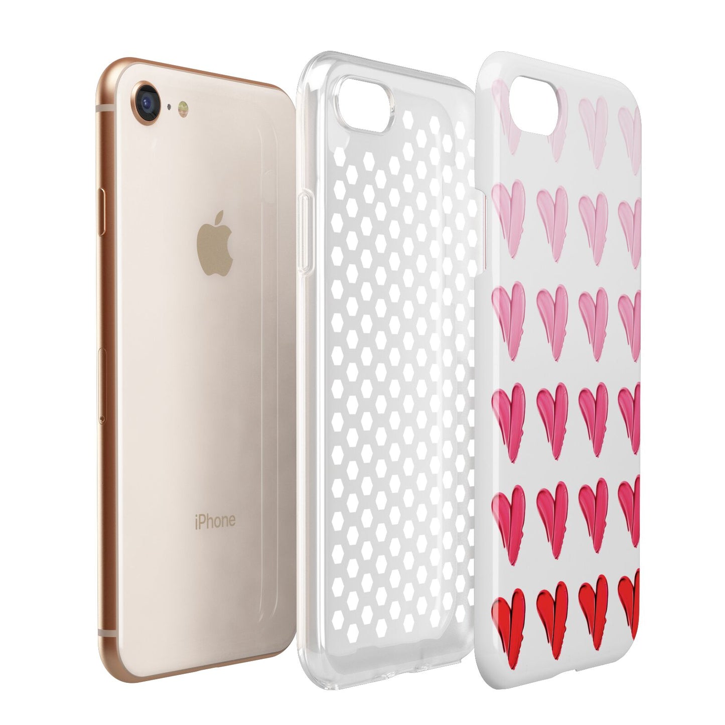 Brushstroke Heart Apple iPhone 7 8 3D Tough Case Expanded View