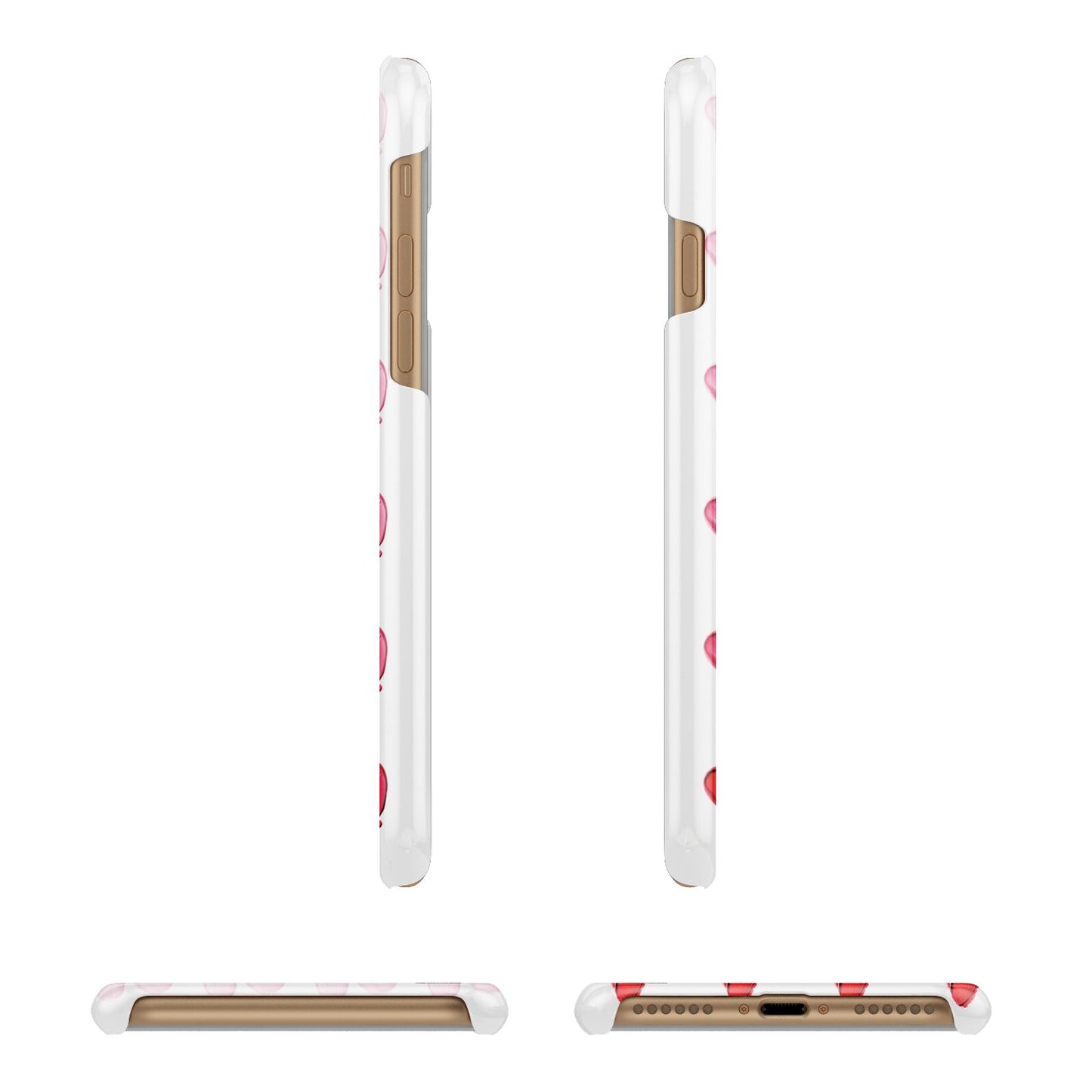 Brushstroke Heart Apple iPhone 7 8 3D Wrap Snap Case Angled Images