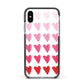 Brushstroke Heart Apple iPhone Xs Impact Case Black Edge on Silver Phone