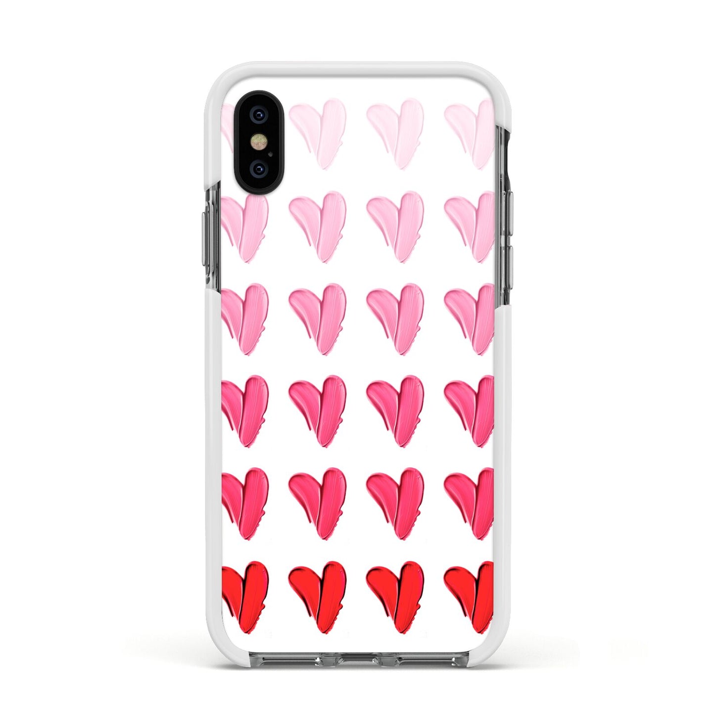 Brushstroke Heart Apple iPhone Xs Impact Case White Edge on Black Phone