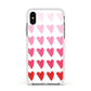 Brushstroke Heart Apple iPhone Xs Impact Case White Edge on Silver Phone