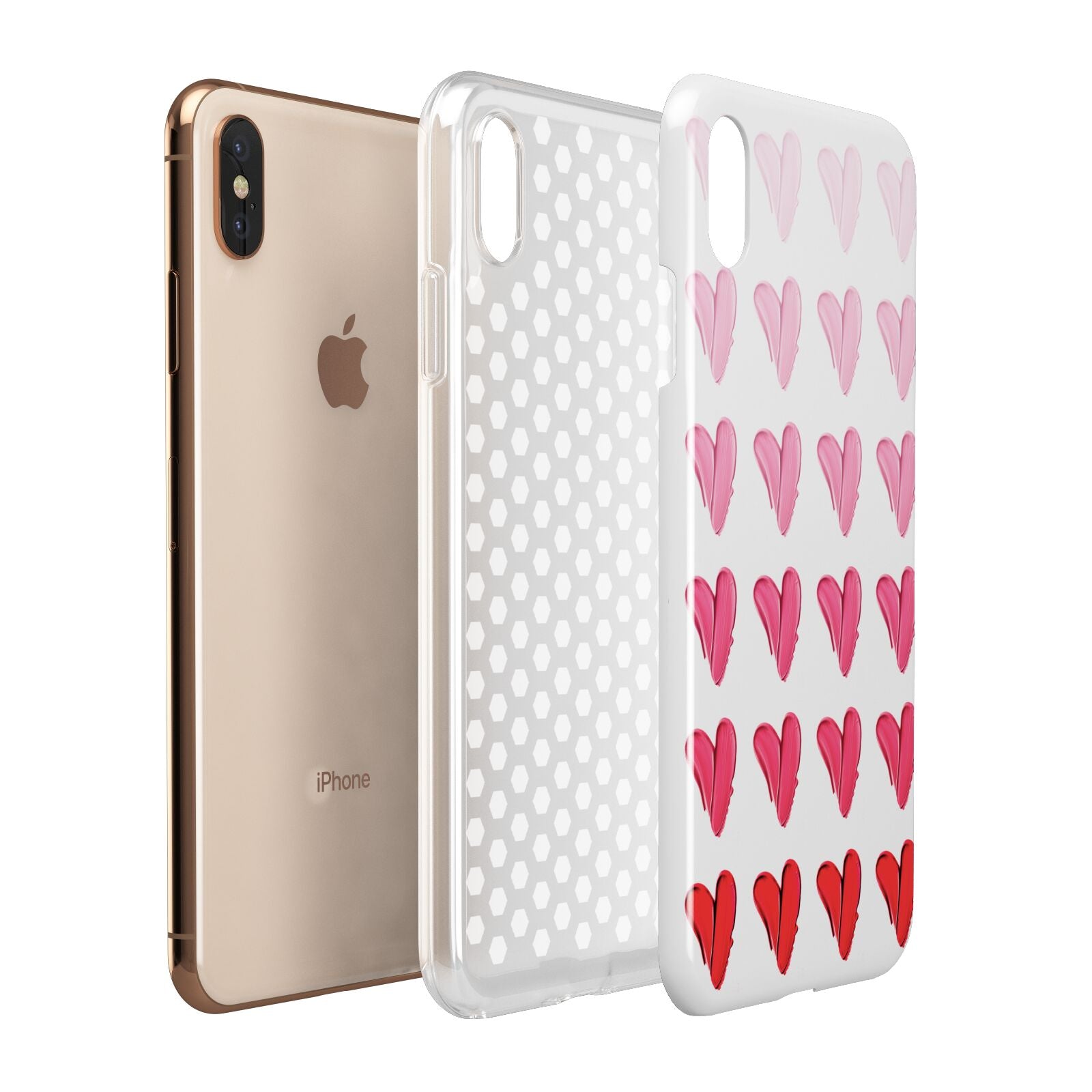Brushstroke Heart Apple iPhone Xs Max 3D Tough Case Expanded View