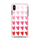 Brushstroke Heart Apple iPhone Xs Max Impact Case Pink Edge on Black Phone