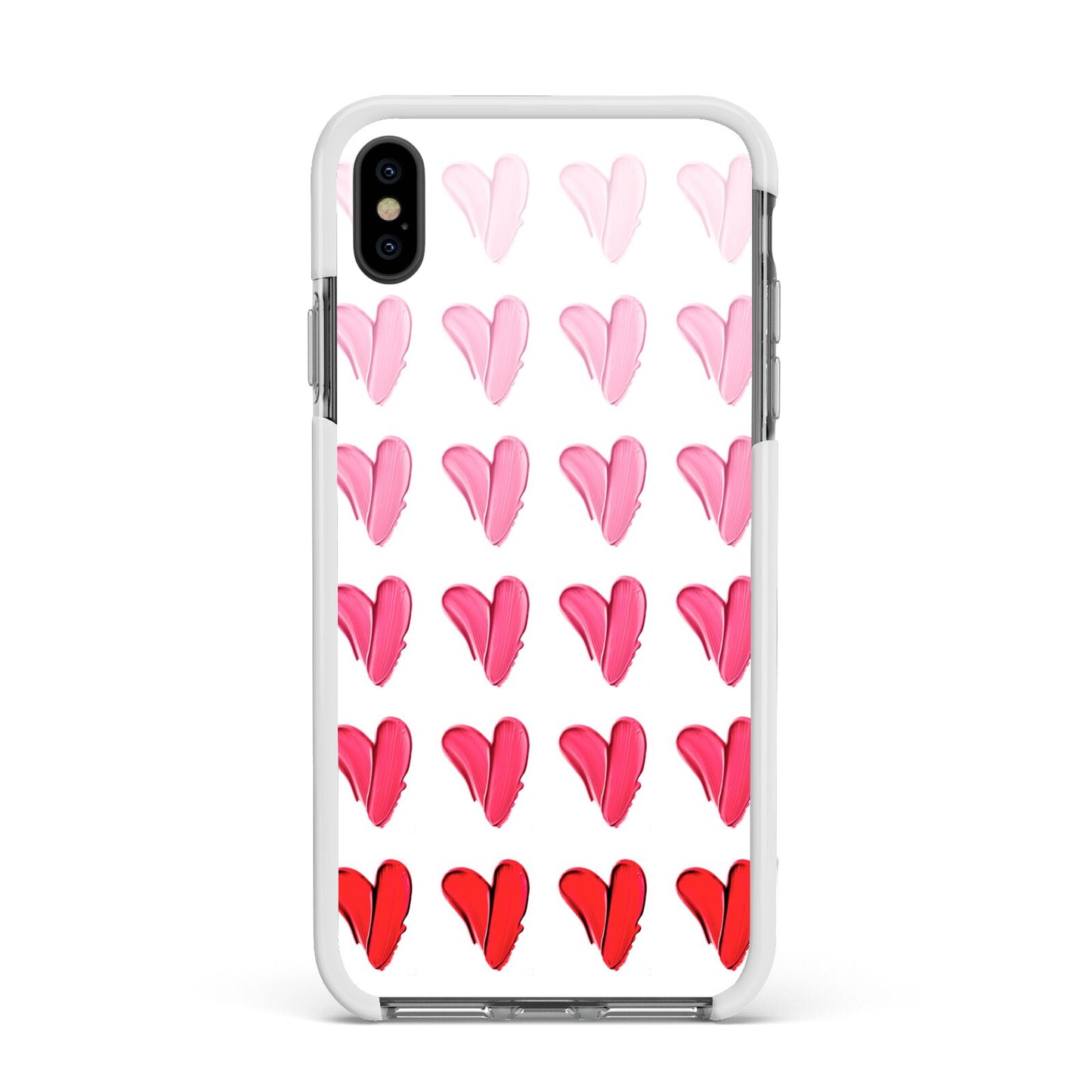 Brushstroke Heart Apple iPhone Xs Max Impact Case White Edge on Black Phone