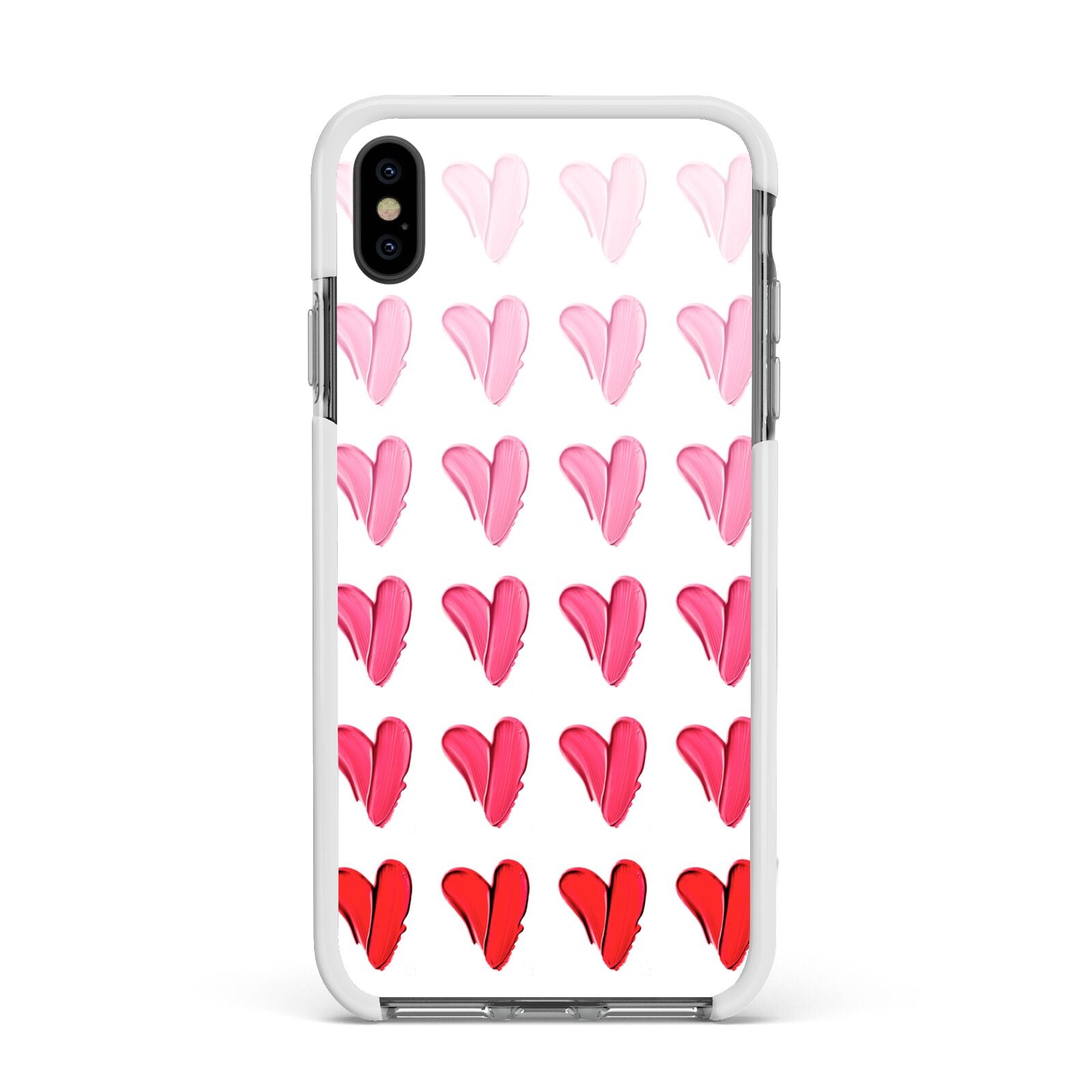 Brushstroke Heart Apple iPhone Xs Max Impact Case White Edge on Black Phone