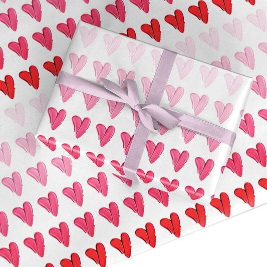 Brushstroke Heart Custom Wrapping Paper