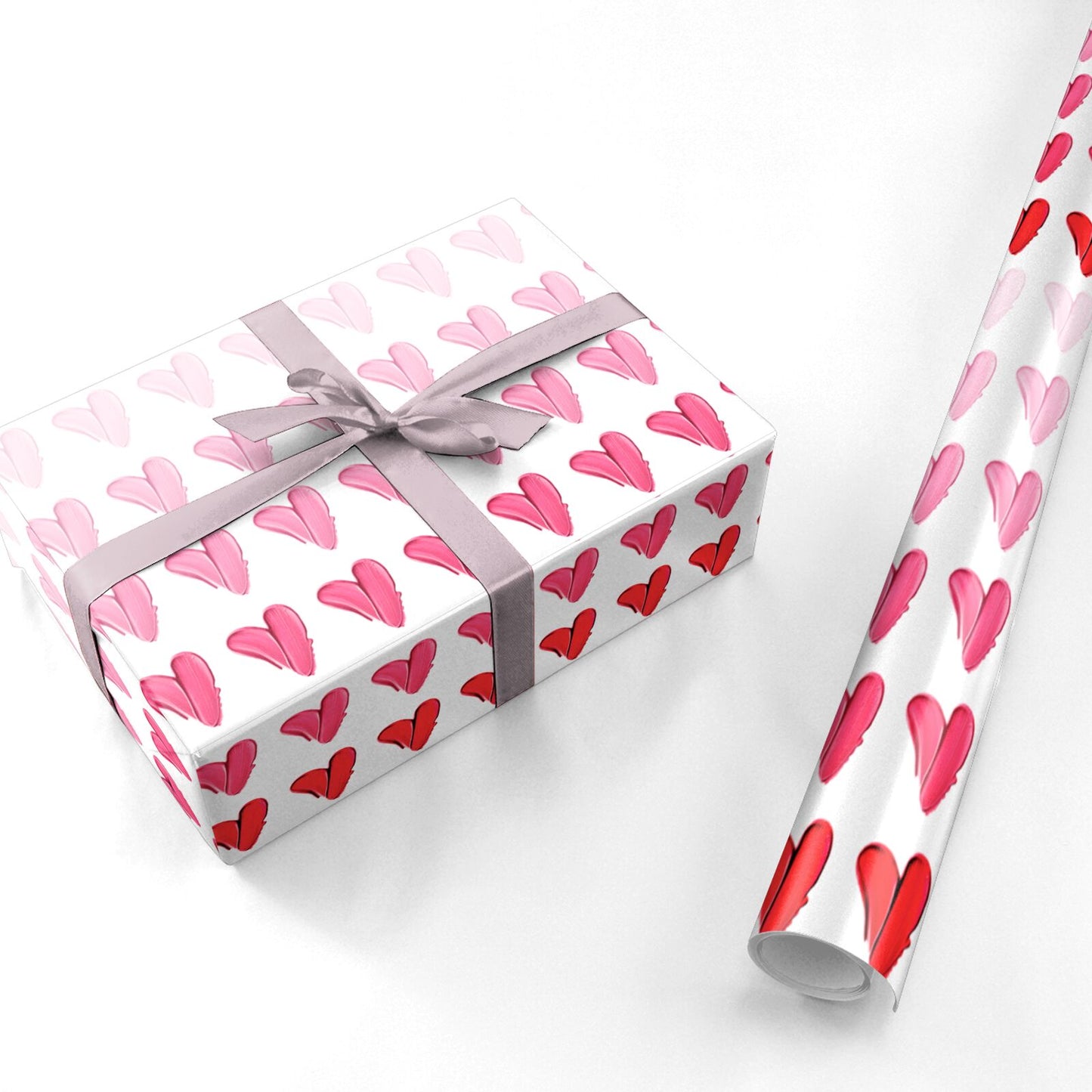 Brushstroke Heart Personalised Wrapping Paper