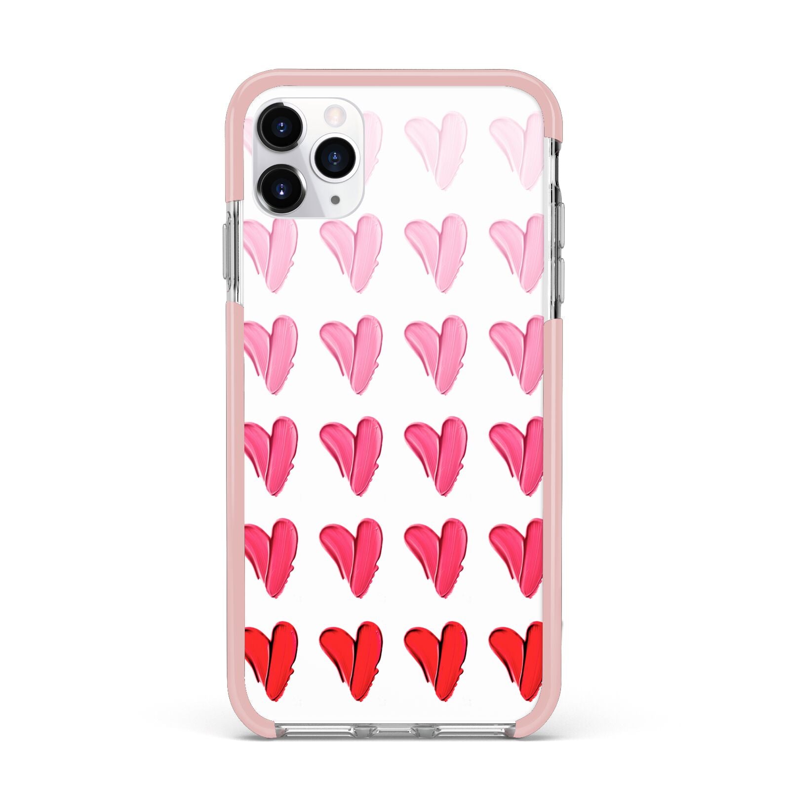 Brushstroke Heart iPhone 11 Pro Max Impact Pink Edge Case