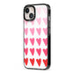 Brushstroke Heart iPhone 13 Black Impact Case Side Angle on Silver phone