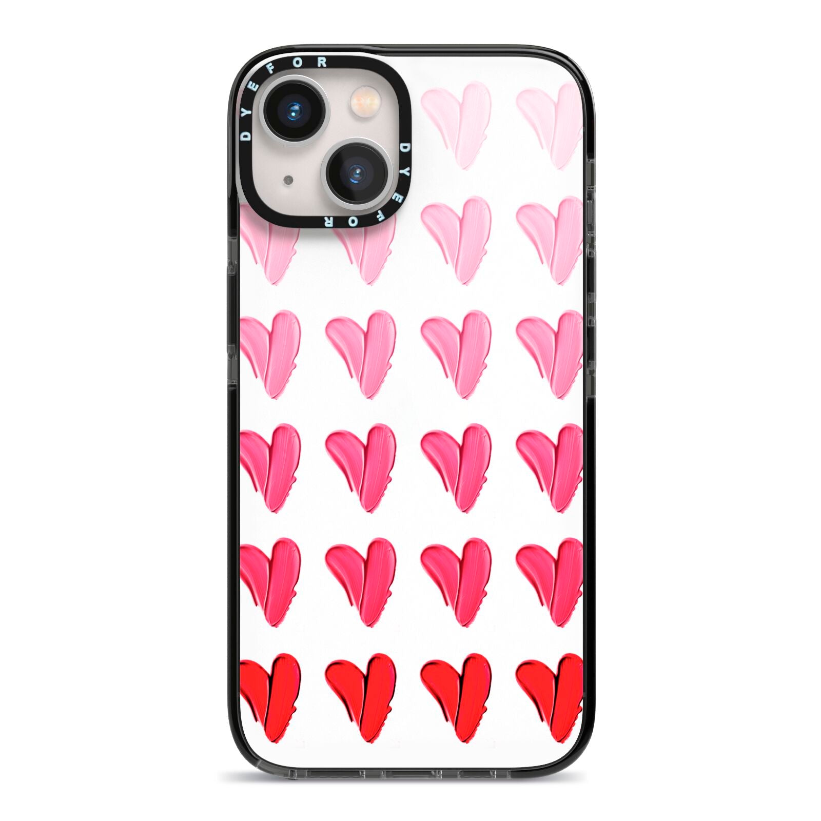 Brushstroke Heart iPhone 13 Black Impact Case on Silver phone