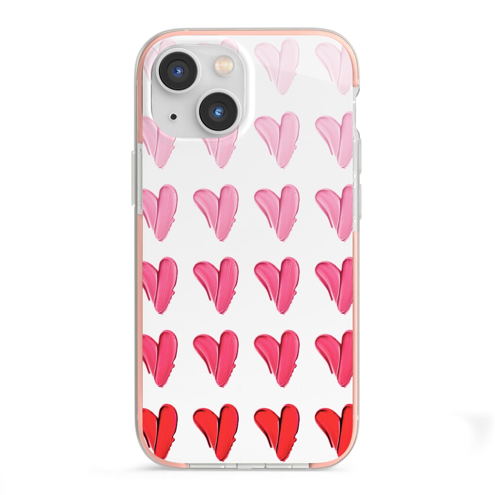 Brushstroke Heart iPhone 13 Mini TPU Impact Case with Pink Edges