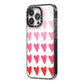 Brushstroke Heart iPhone 13 Pro Black Impact Case Side Angle on Silver phone