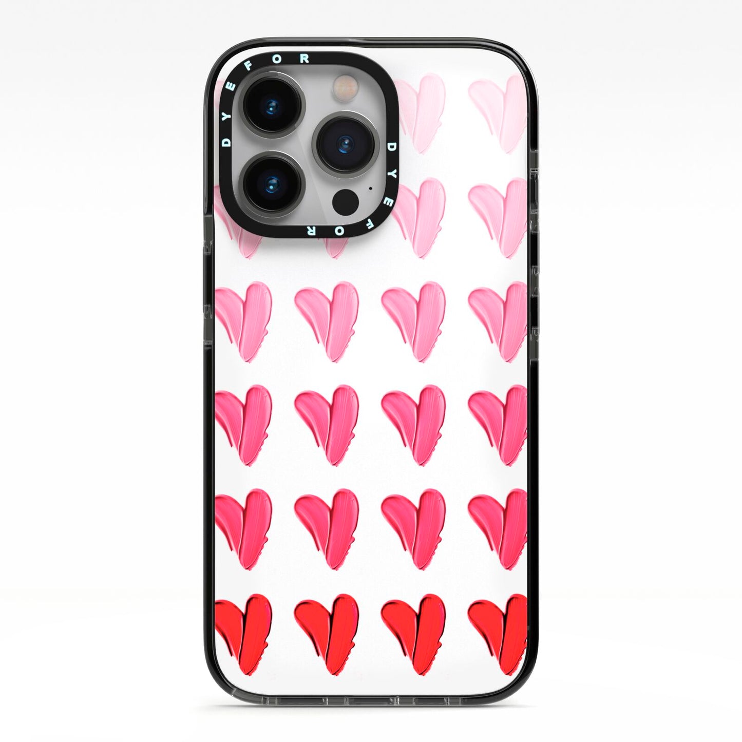Brushstroke Heart iPhone 13 Pro Black Impact Case on Silver phone