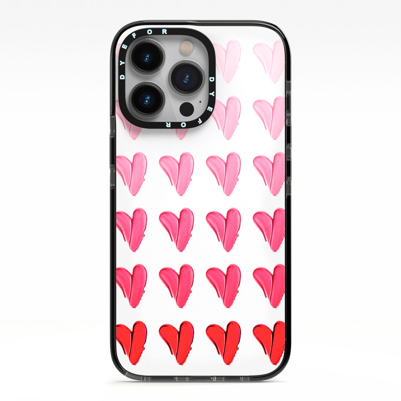 Brushstroke Heart iPhone 13 Pro Black Impact Case on Silver phone