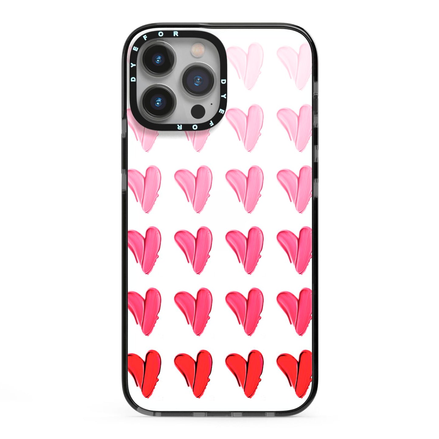 Brushstroke Heart iPhone 13 Pro Max Black Impact Case on Silver phone
