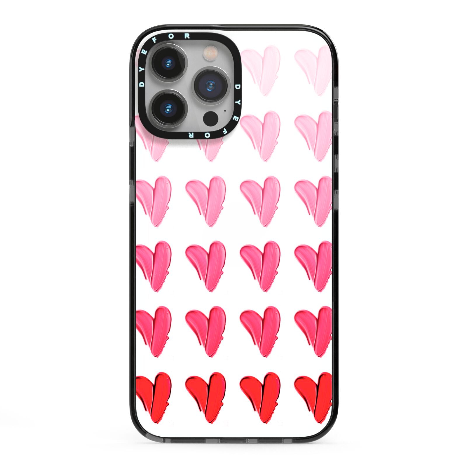 Brushstroke Heart iPhone 13 Pro Max Black Impact Case on Silver phone